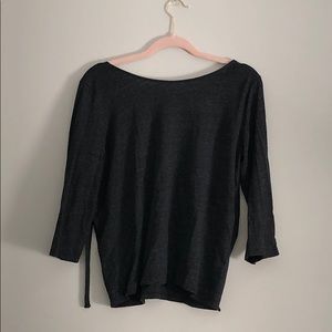 Dark Grey Top with Bow Tie on back.